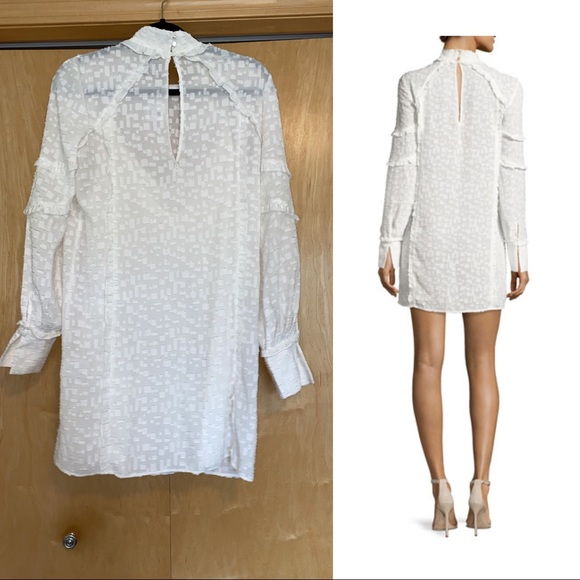 IRO Mijo Woven Ruffle Dress In White - Picture 2 of 14
